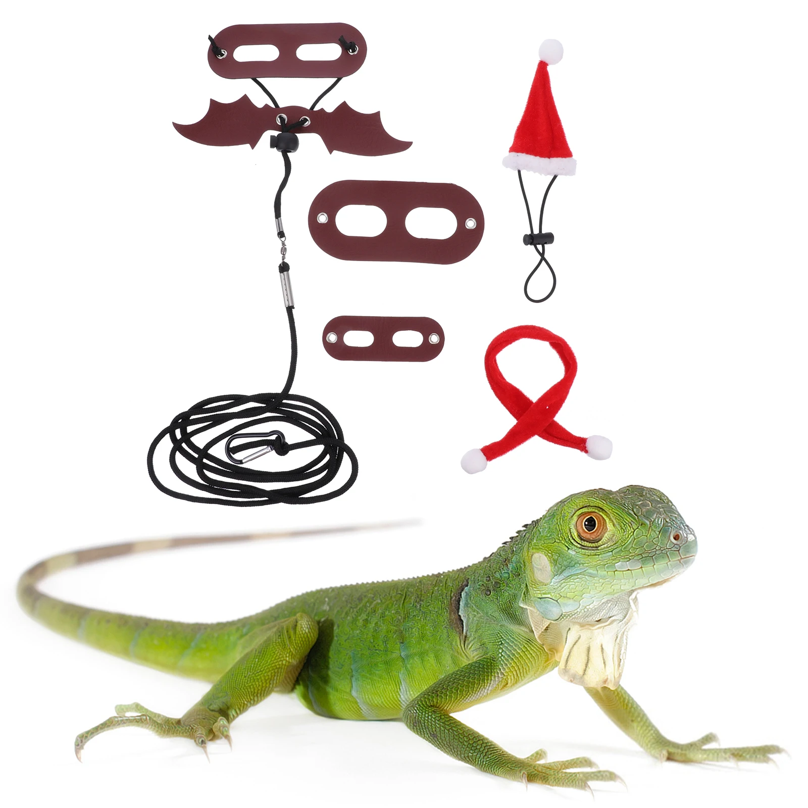

Pet Lizard Christmas Clothing Set Scarves Bearded Dragon Costume Rosin Hat Santa