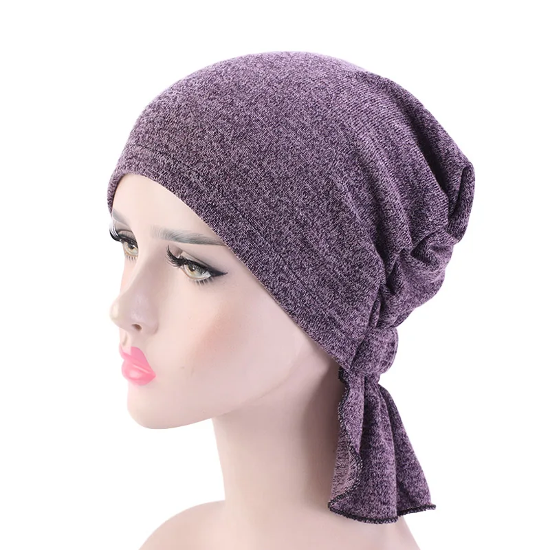 Nowe damskie muzułmańskie turbany Oddychające bandany Chusty na głowę Gotowe turbany Czapki Nakrycia głowy Opaski na głowę Czapki chemo Bonnetki — zdjęcie 7