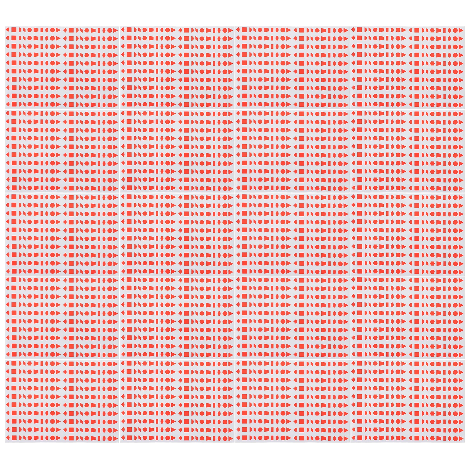 20 ورقة ملصقات هندسية 10 مللي متر دوائر مثلثات مستطيلة بيضاوية سهلة قشر لاصق الشارات لتنظيم الإمدادات