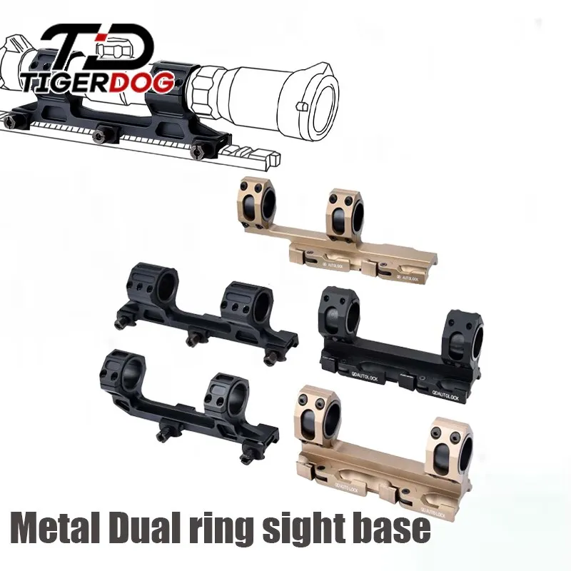 Tactical Gun Sight Accessory Metal Dual Ring Sight Base Shock Absorbing Fixed Support Bracket 24.5mm 30mm Scope Mount 20mm Rail