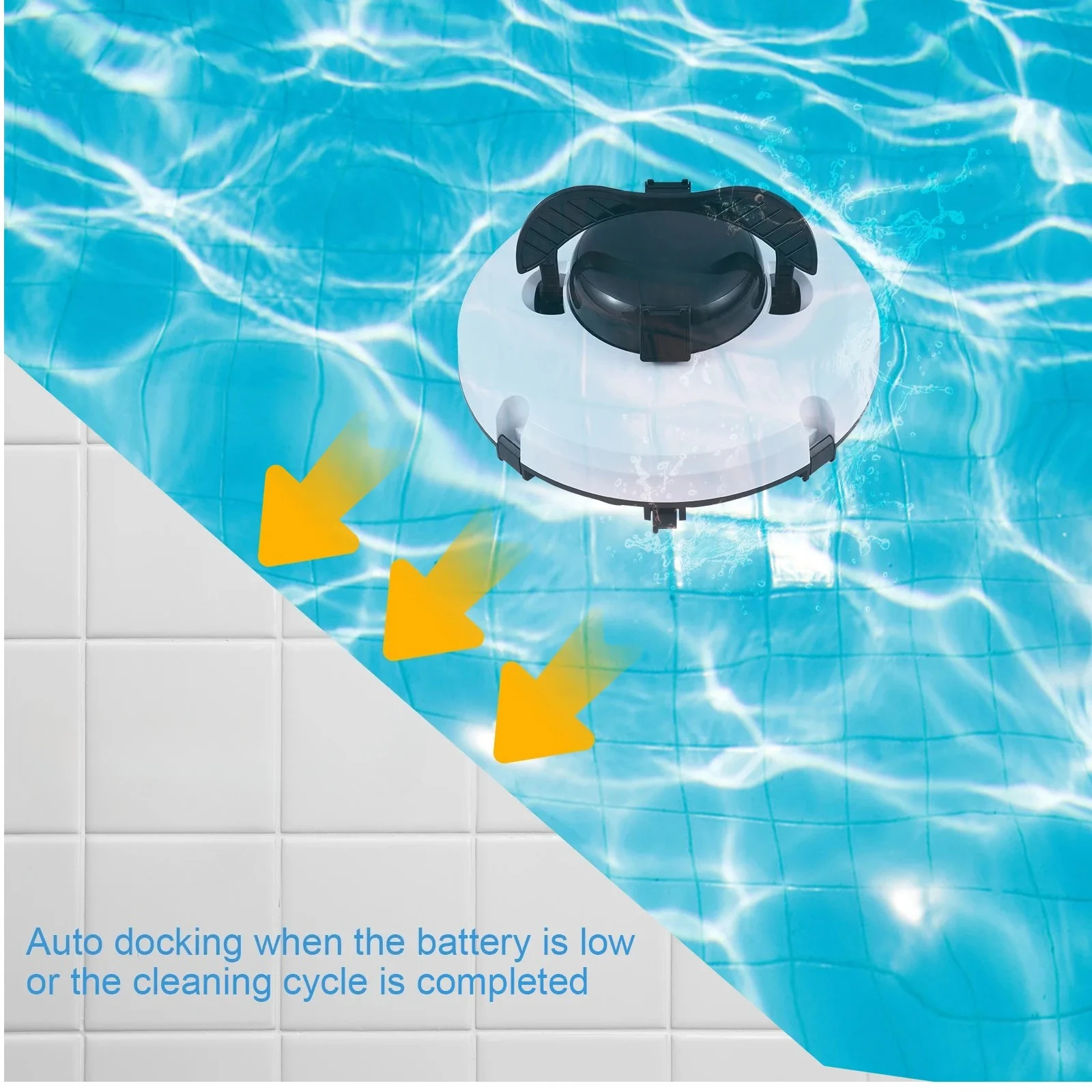 Pool Cleaner IPX8 Waterproof Dual-Motor Strong Suction Self-Parking