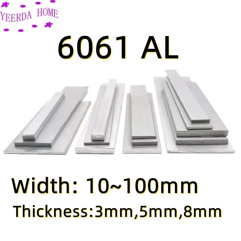 

All-Size Aluminum Alloy 6061 Width 10~100mm Plate Aluminium AL Sheet Cushion block DIY Material Model Parts customized