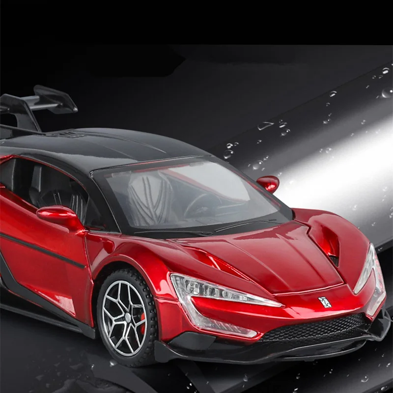 1/32 BYD Yangwang U9 سبيكة سيارة رياضية نموذج Diecasts المعادن المسار سباق المركبات نموذج سيارة محاكاة ضوء الصوت الاطفال اللعب هدية