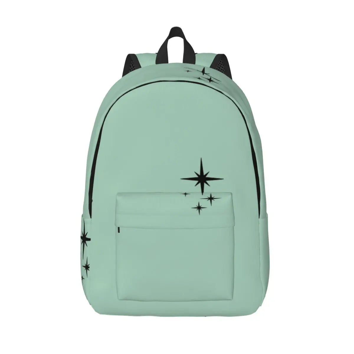 

Atomic Age Retro Starburst In Mint Green And Black Student Backpack School Bag Hiking Travel Daypack for Shoulder Bags