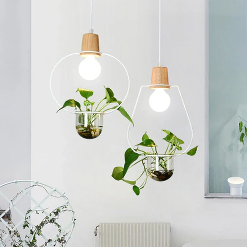 Nordic Pendant Lights For Dining Room Coffee Shop Hanging Light Fixture Rester Restaurant Bar Lamps Excluding Plant