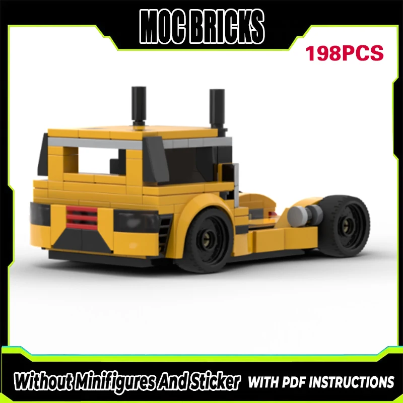 

Конструктор City Car Model MOC: Желтый грузовик-платформа, модульная технология, подарки, праздничный набор для сборки, детские игрушки