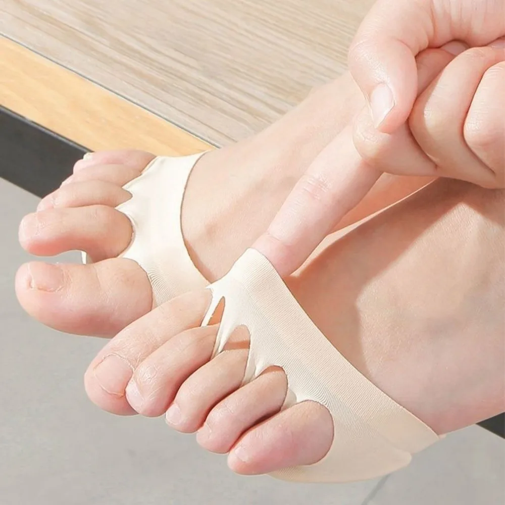 Anti-slip Invisible Forefoot Pad Ice Silk Breathable Half Foot Socks Insoles Five Toes Invisible Socks Inserts Pads Dance