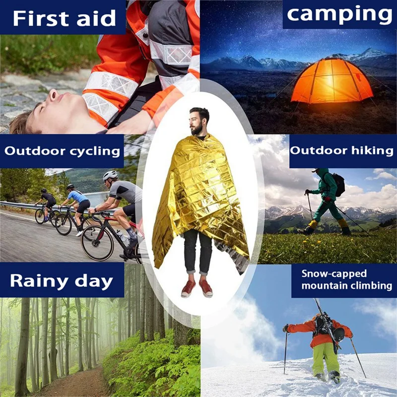 1 PCS Outdoor Emergency Blanket Thermal Blanket Sunscreen Blanket To Keep Human Body Warm