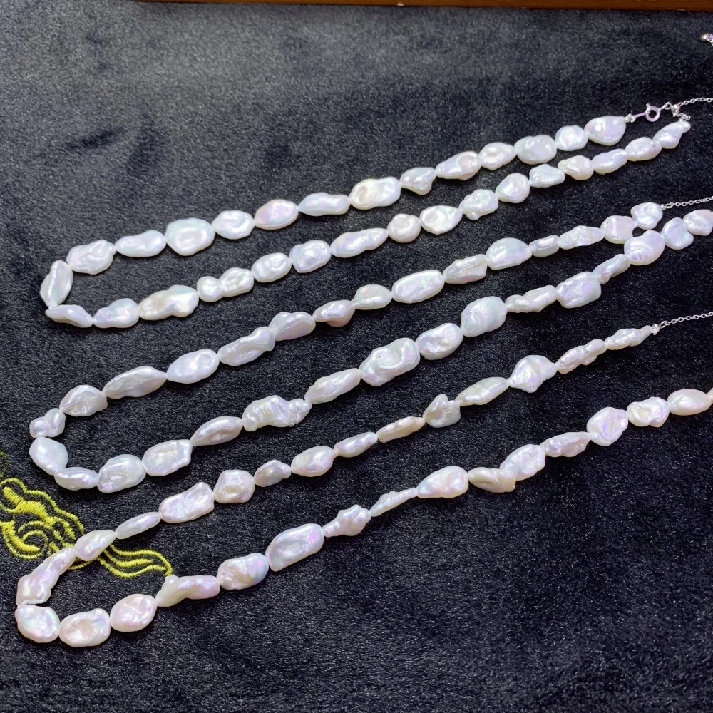 Natural  Baroque Freshwater Pearl Beads Strand Irregular Shape White Aperture 0.8mm Jewelry Making DIY Bracelet Necklace