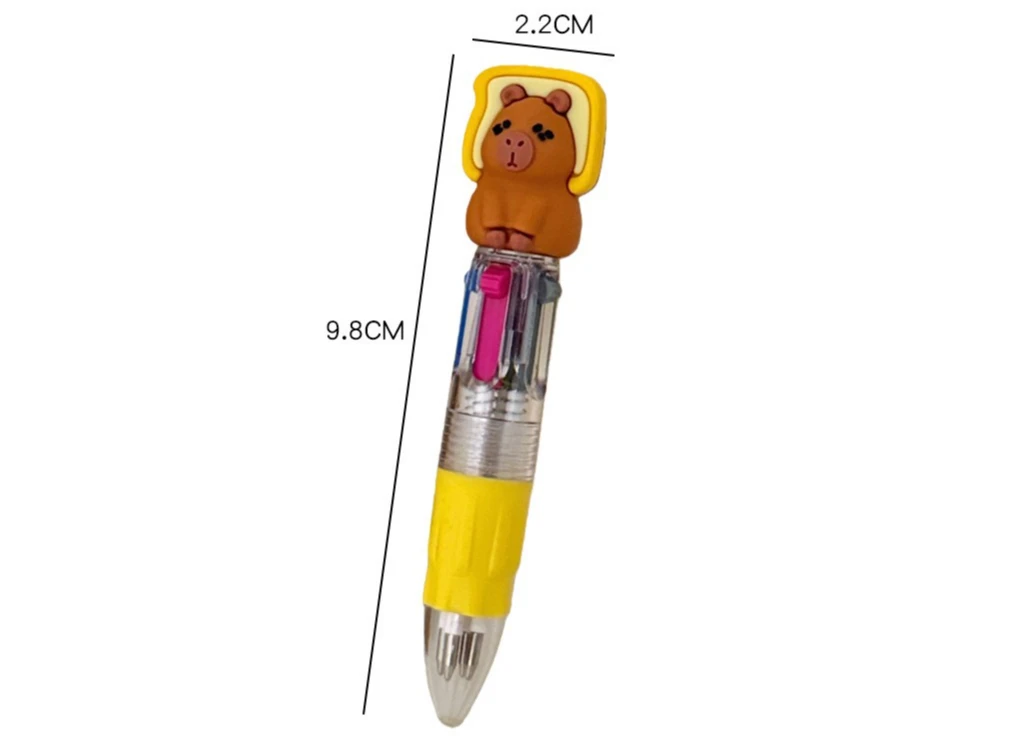 1/7 Stück Einziehbarer Kugelschreiber Niedlicher Capybara-Cartoon Mehrfarbiger Stift für Schüler Schule Büro Schreibwaren Geschenk – Detail 2