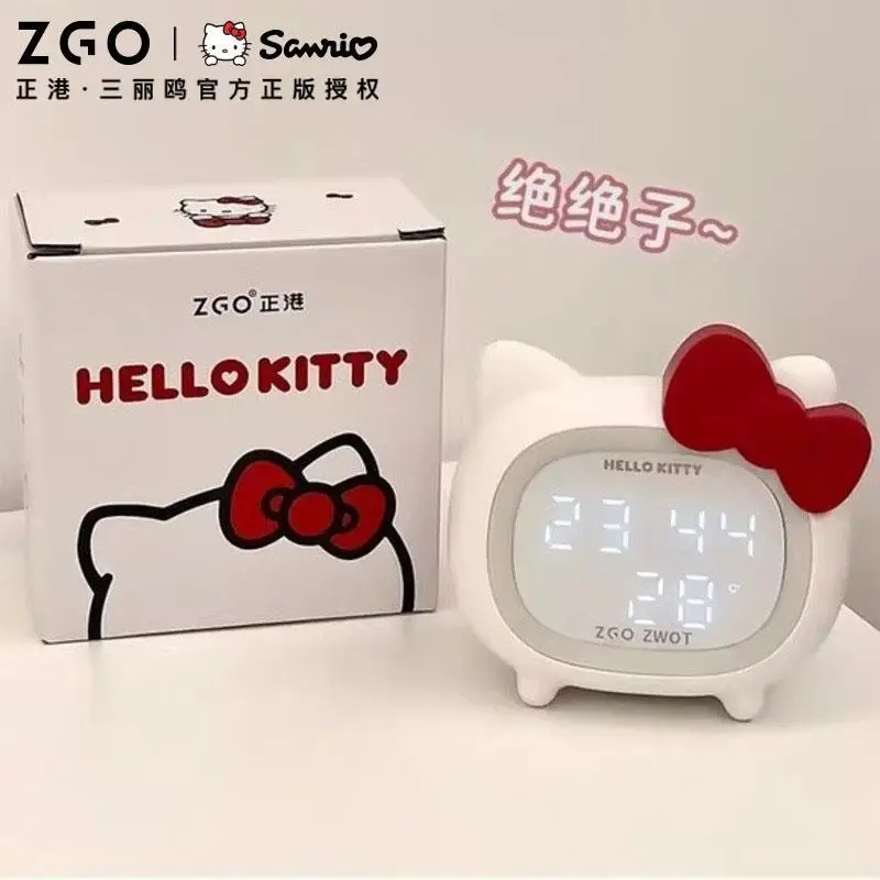 Hello Kitty Smart Student Desktop Electronic Clock Sanrio Cute Girl Children Cartoon Alarm Clock Birthday Gift