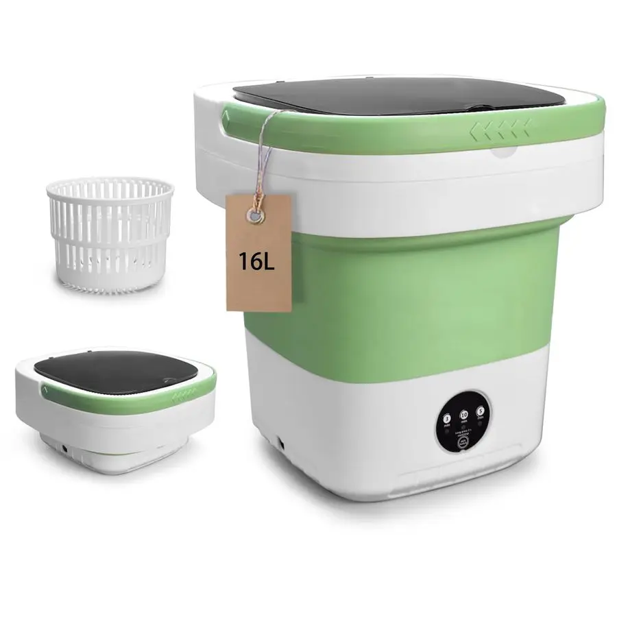 

Стиральная машина, модернизированная мини-стиральная машина 16 л с отжимной корзиной, 3 режима очистки, подходящие для маленькой одежды, складной дизайн