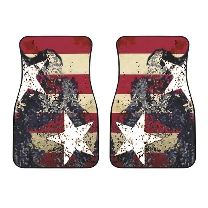 

Stars Stripes, Distressed American Flag Car Floor Mats - Front Car Floor Mats, Custom Made, Housewarming Gift, Car Accessories,