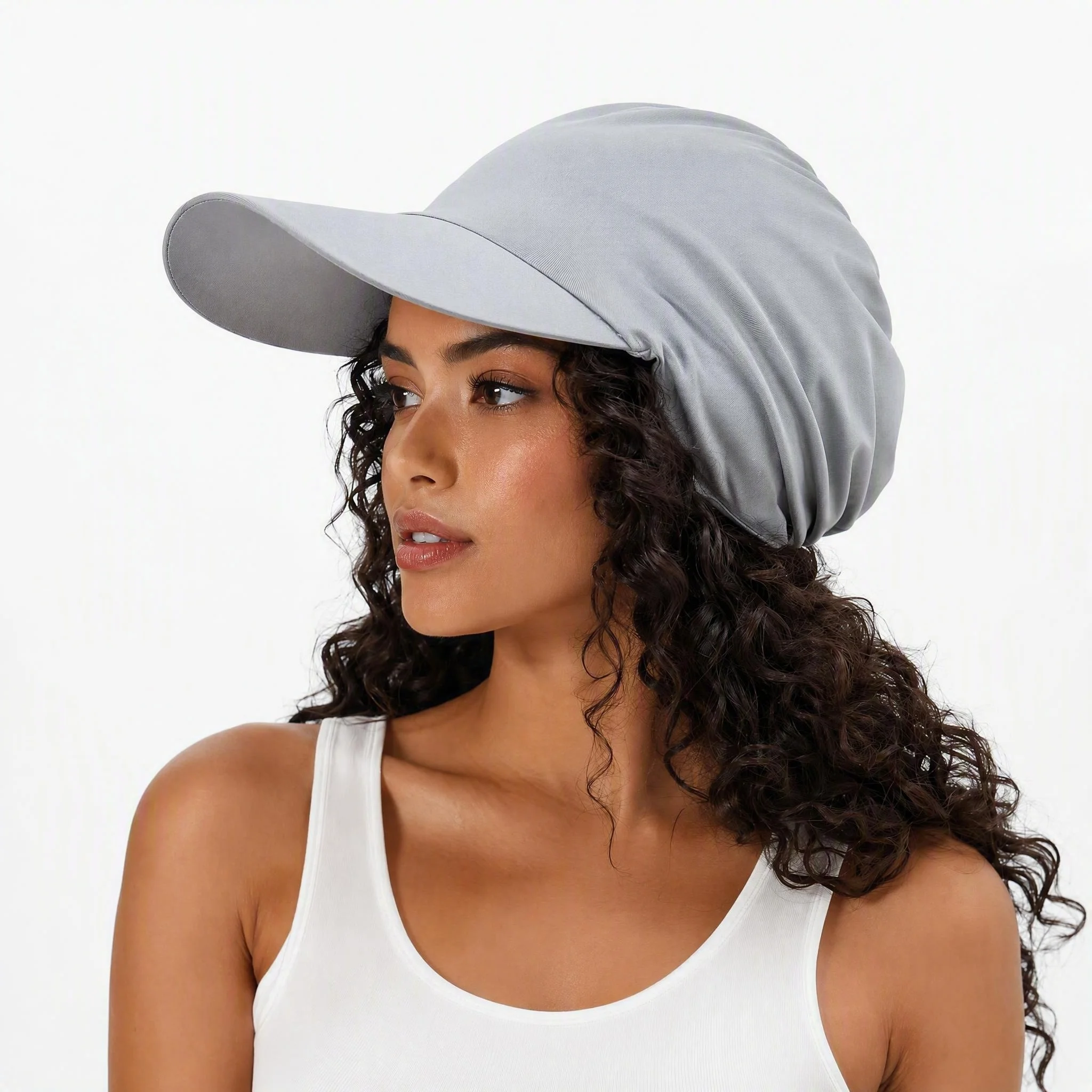 Women's Trendy Casual Muslim Headscarf Hat With Brim Outdoor Sun Visor Turban Islamic Baseball Cap Sun Protection