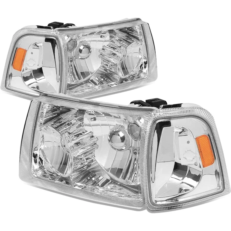 

Headlights Assembly Compatible with 20012011 Ranger 4Pieces Driver and Passenger Side Halogen Headlamps Replacement with Corne