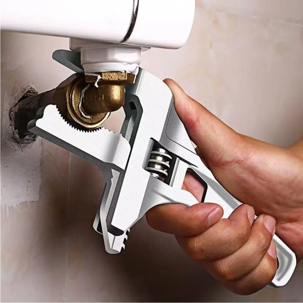 Under-sink Repair Adjustable Wrench Pipe Repair Tool Two-sided Movable Sponge Tool Shortened Handle Ergonomic Handle
