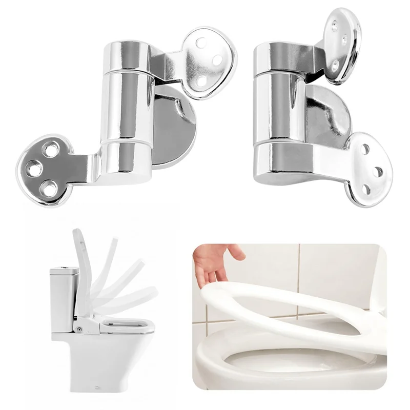 AB41-chadiça do assento do vaso sanitário 1 par de dobradiças de aço inoxidável de substituição para todas as tampas do assento do vaso sanitário macio perto acessórios do assento do vaso sanitário