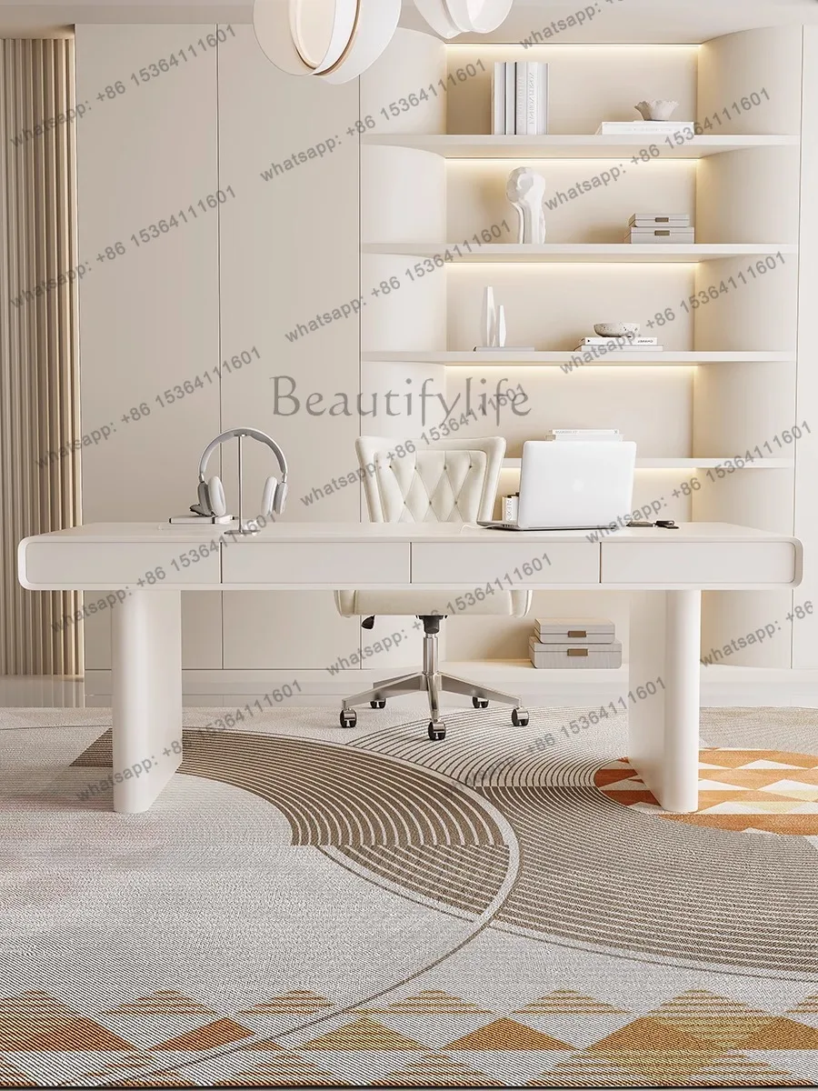 light luxury cream wind paint office desk computer table French boss table