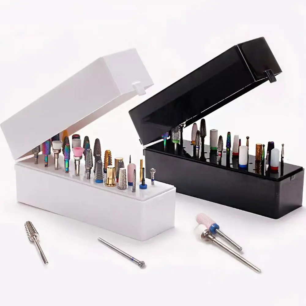 Accessories Dustproof Nail Drill Bits Holder Nail Art Supplies Acrylic Nail Grinding Bits Case Beauty Manicure Tools Case