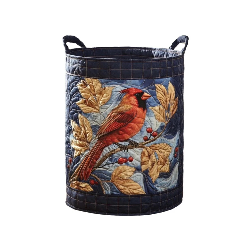 Multi Color Pattern Quilted Laundry Basket Large Capacity Folding Clothes Storage Bucket Space Saving with Handle