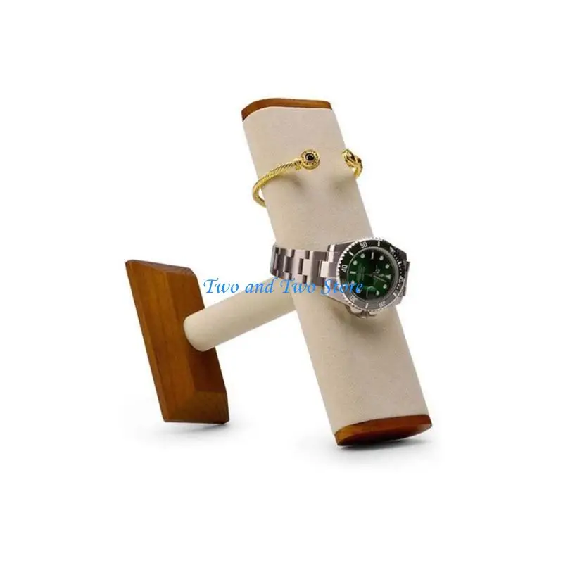 

HX6F Space Efficient Walnut Jewelry Stand Velvets Lined Flat Tube Structure Rack