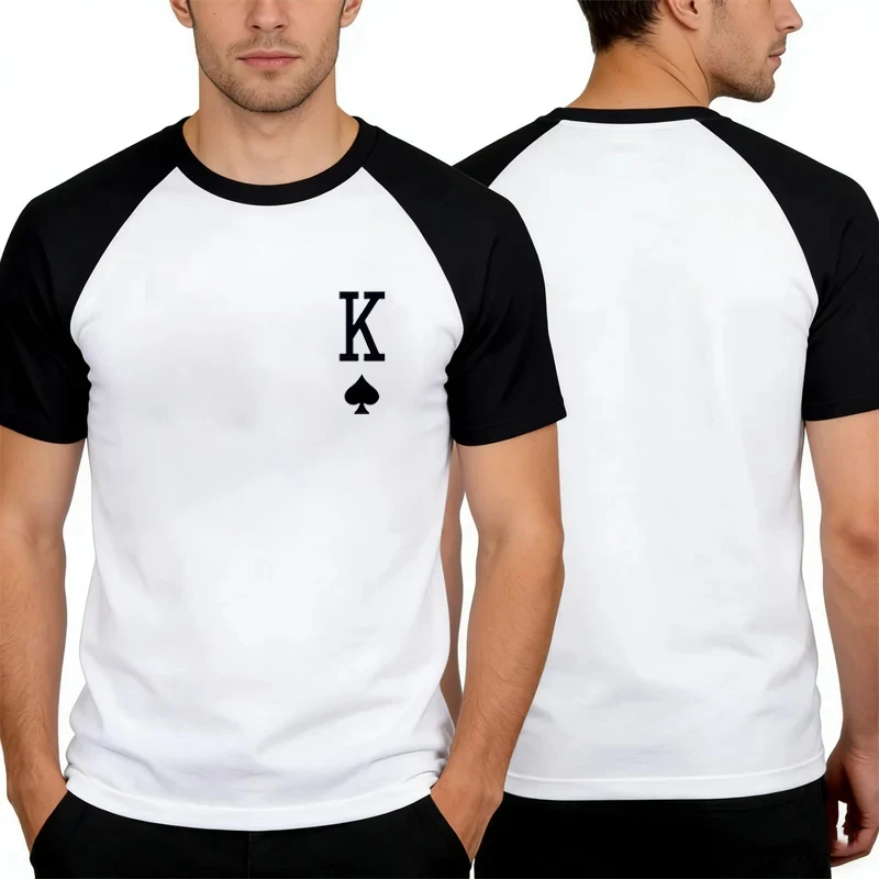 

Мужские футболки с забавным буквенным узором, повседневные простые стильные топы с короткими рукавами, летние свободные футболки с круглым вырезом, модная удобная футболка