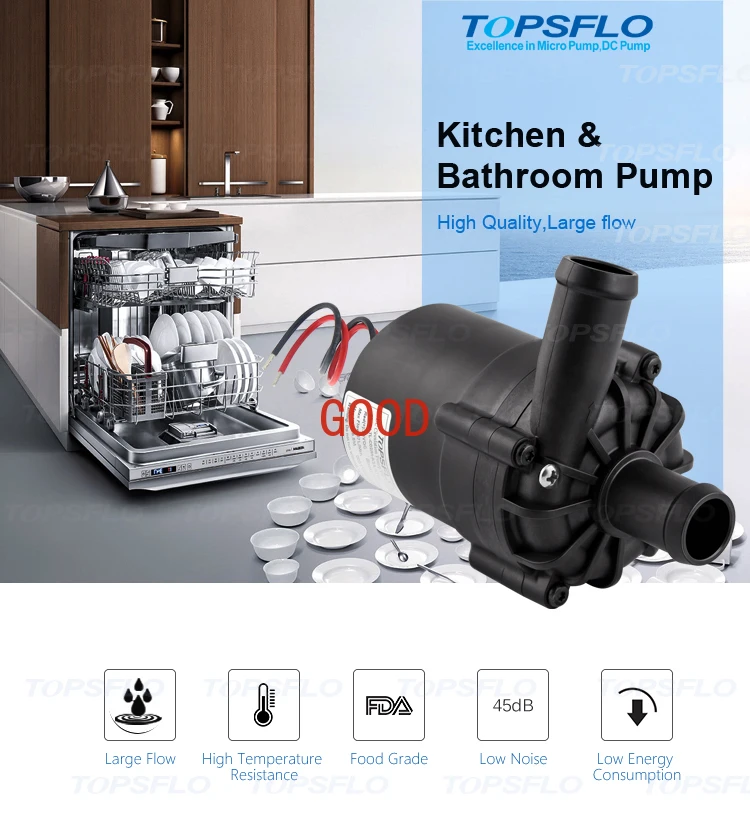 BLDC mini 24v dishwasher drain pump with water head 8M