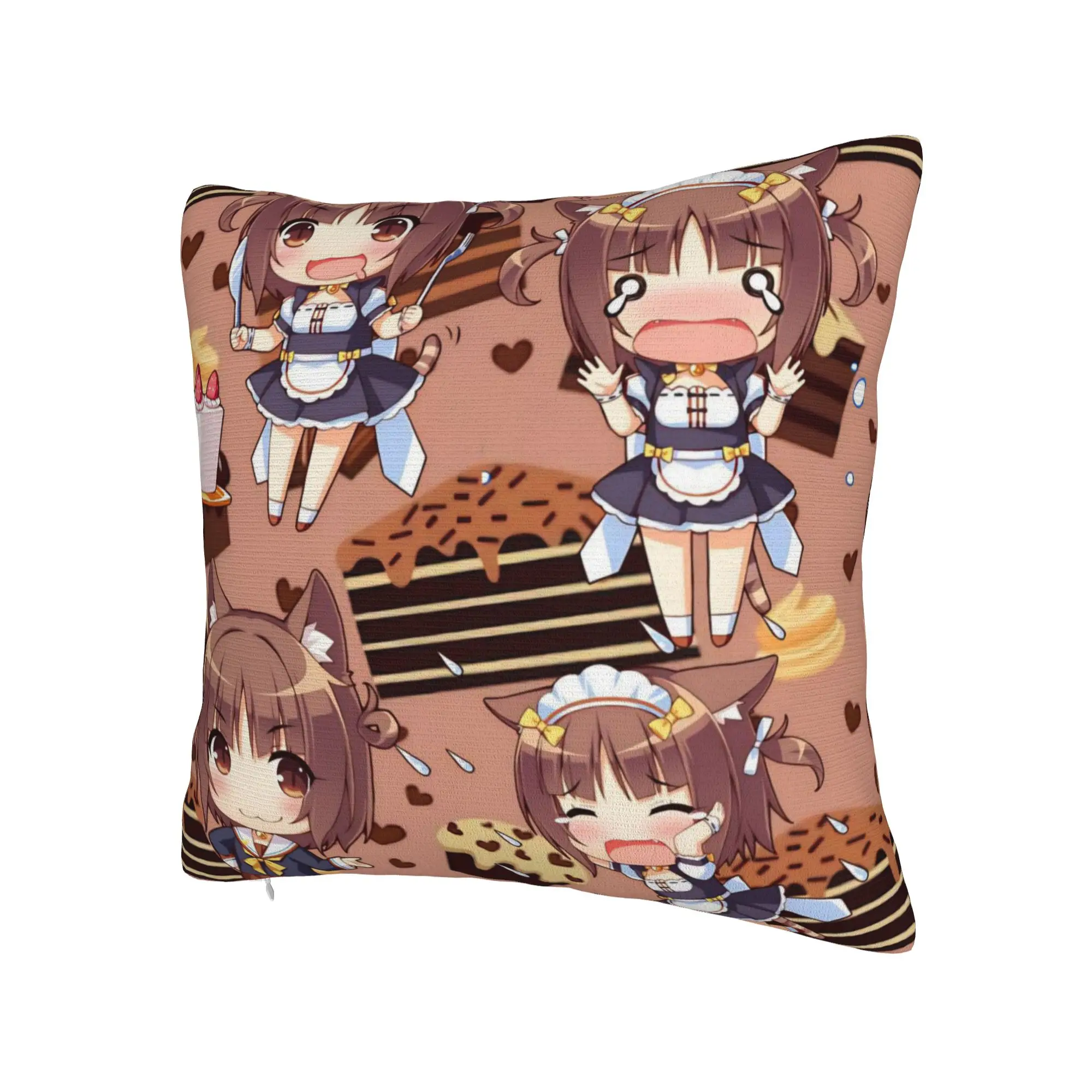 Anime N-Nekopara Pillow Cover Merchandise Printed Cushion Cover Decorations  Throw Pillow Case Cover Car Multi-Size