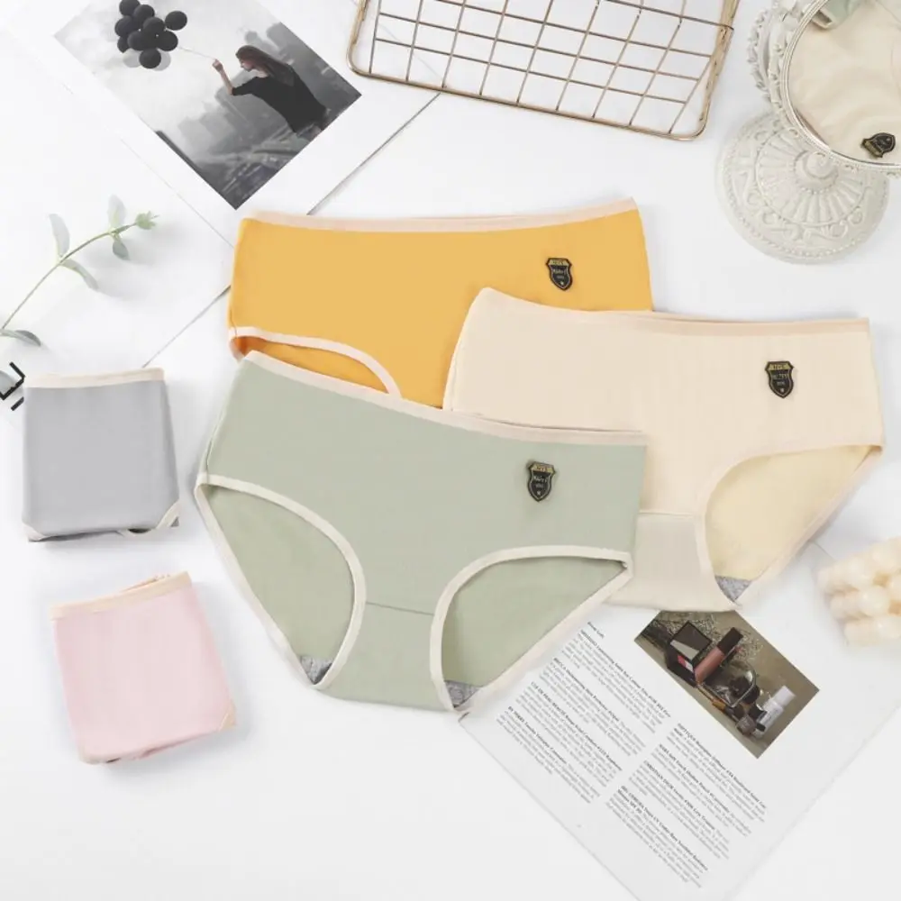 6 قطع من القطن الحلو المنشعب سراويل داخلية بسيطة منتصف الخصر ملابس داخلية نسائية قابلة للتنفس مقاس كبير مقاس كبير #3