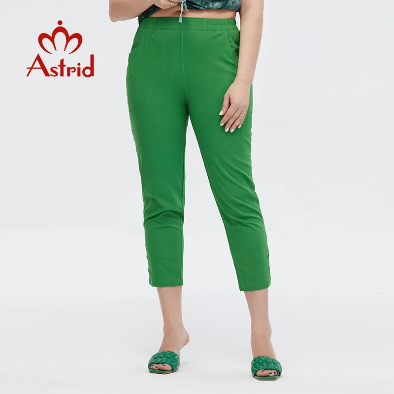 

Astrid Summer Women's Pants 2023 Cotton Capri fashion classic Solid trouser Female Oversize office Clothing Trends for women