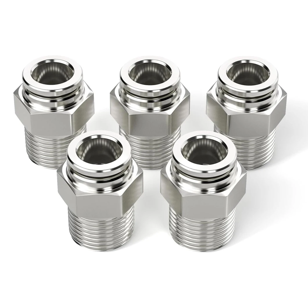 5PCS/Lot PC10 PC12 PC14 PC16 PNEUMATIC Quick Connector PT1/8 PT1/4 PT3/8 PT1/2 PT3/4 304 Stainless Steel PNEUMATIC Male Fittings