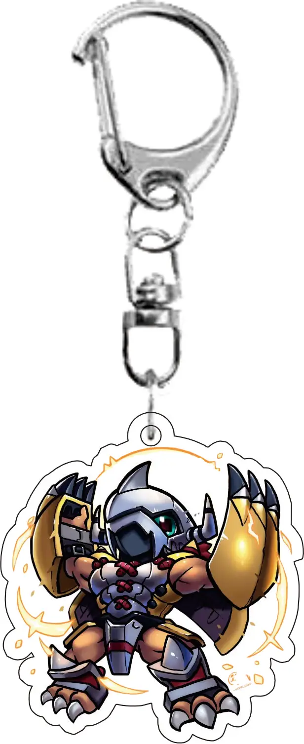 Digimon Adventure Dukemon Omegamon Metalgreymon Metalgarurumon Shinegreymon Anime Pendant Acrylic Keychain Self-Made Toy Gift view 5