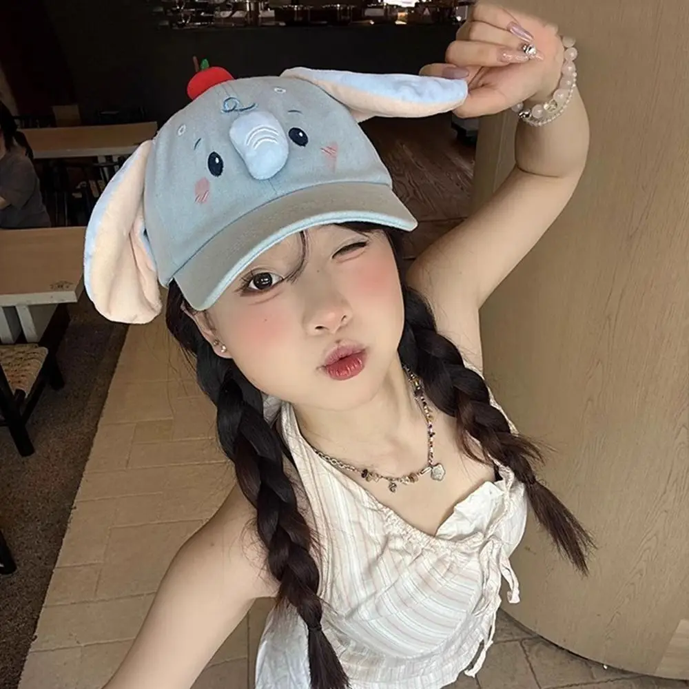 Корейская бейсболка с милым слоном, универсальная фуражка с животными, повседневная шляпа от солнца Y2k, уличная