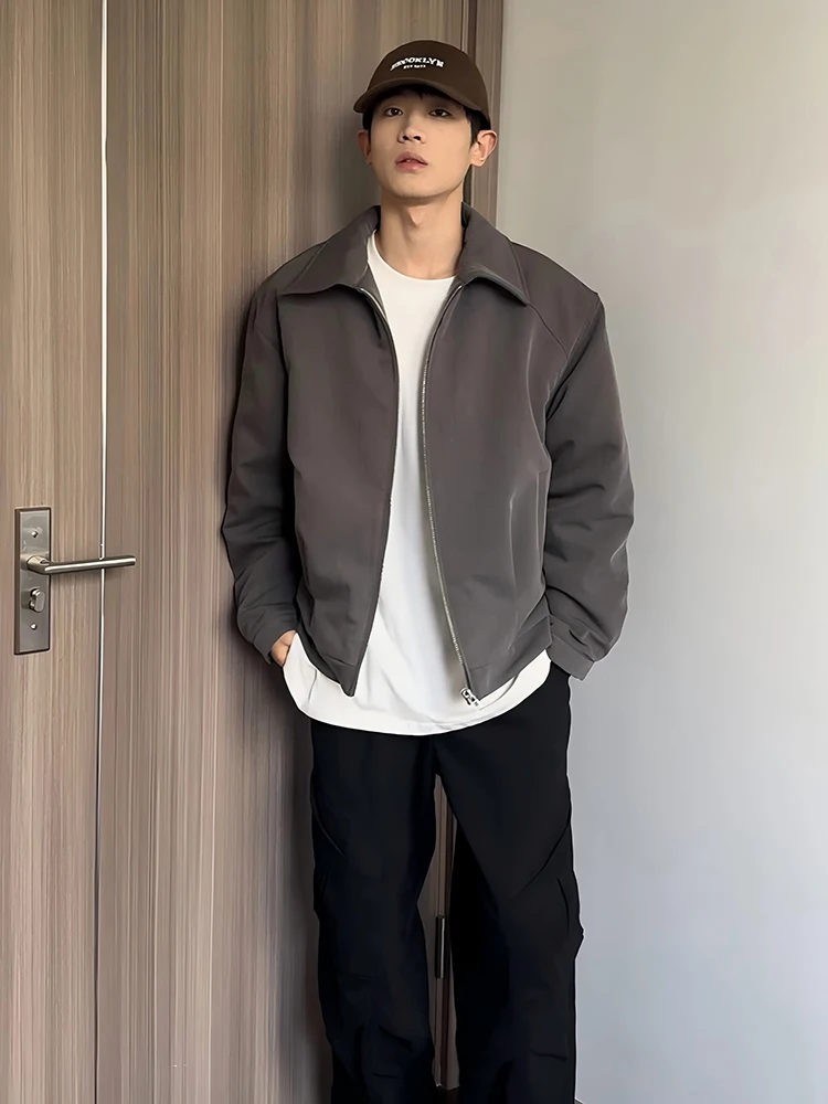 

Мужская куртка-пиджак с отложным воротником, утепленная хлопком, осенне-зимняя, модная, из полиэстера и нейлона.