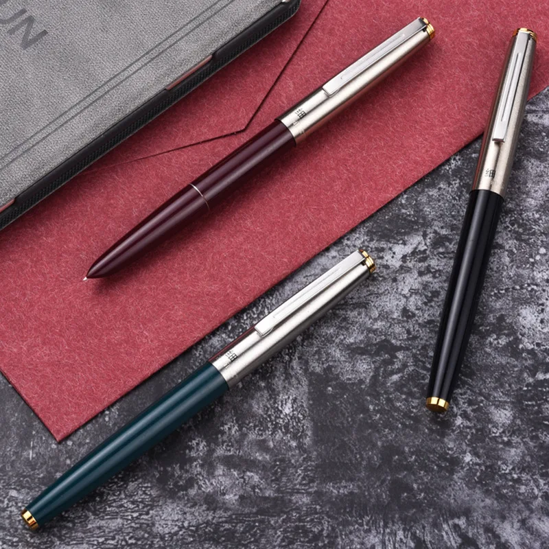 Hero 329 Fountain Pen,Vintage Style 0.38mm Fine Iridium Tip Streamlined Pen Body For Professional Office&Handwriting Practice