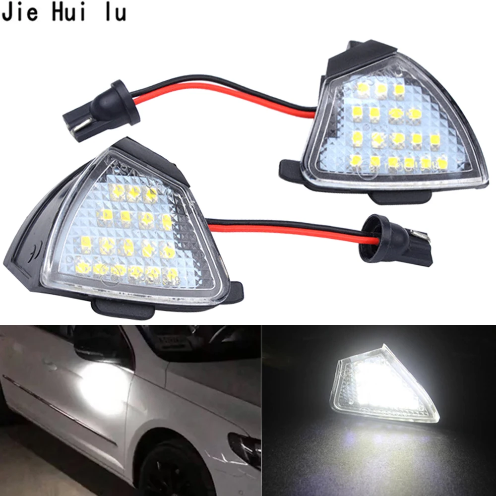 2Pcs Error Free LED Under Mirror Light Puddle Lamp For Golf 5 Mk5 MkV Jetta Passat B6 R32 Golf6 Variant Welcome Light