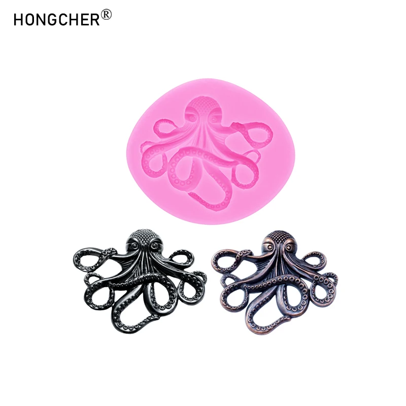 DIY Harz Schmuck Zubehör Octopus Anhänger Tropfform Form DIYQ Schokolade Kuchen Backen Dessert Dekoration Silikon Formen
