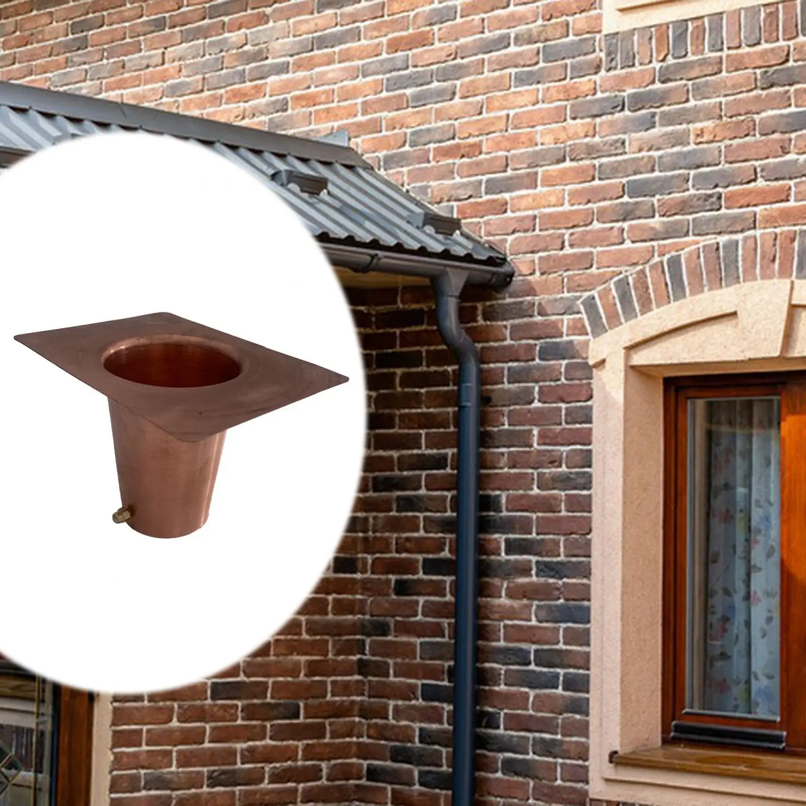 Efficient Rain Chain Gutter Attachment for Downspout Outlet Water Diversion