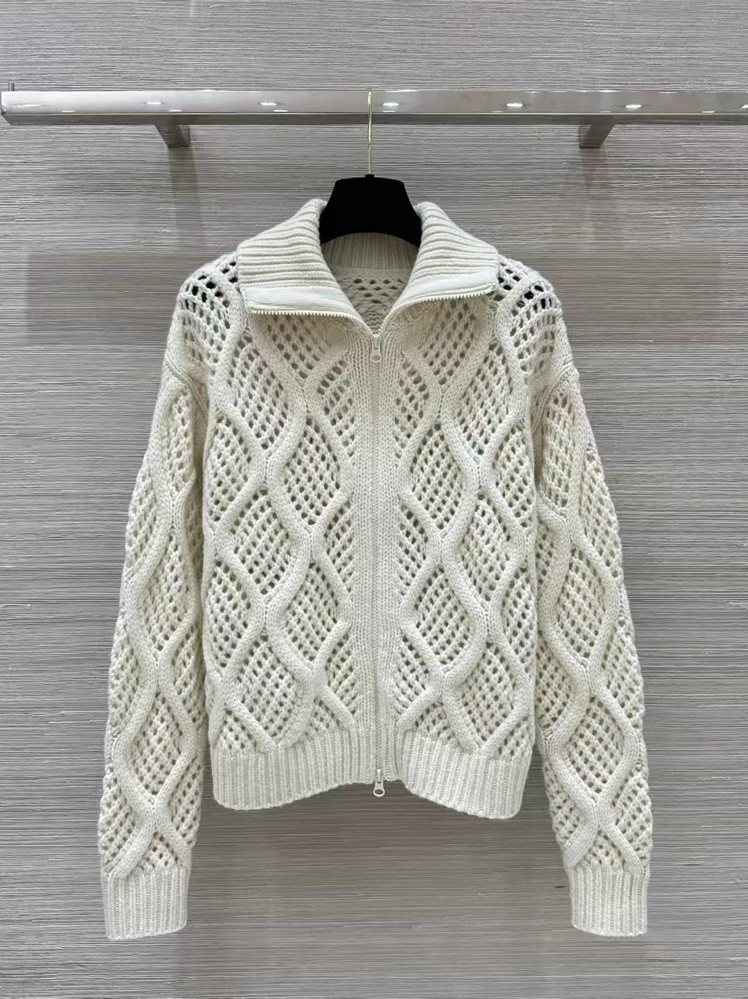 High end customized women's versatile hollow cardigan jacket