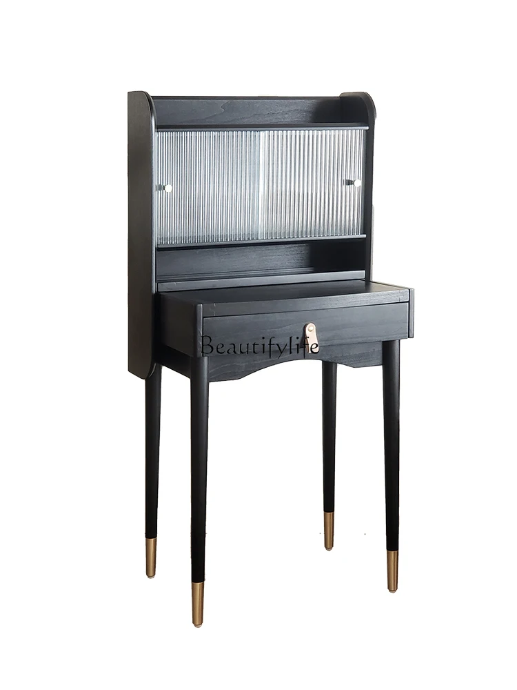

Nordic Black Dressing Table Storage Cabinet Integrated Bedroom Modern Simple Small Dresser Table