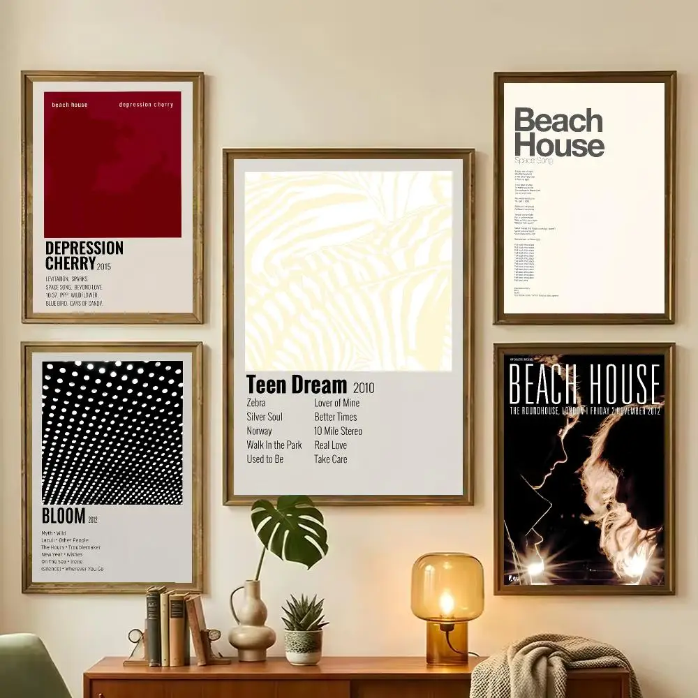 Band B-Beach House dream pop Painting Calligraphy Stylish Canvas Poster Wall Art for Living Room Bedroom Office Home Decor