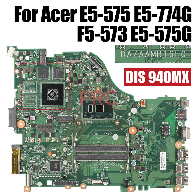 For Acer E5-575 E5-774G F5-573 E5-575G Laptop Motherboard NBG041100A NBGDF1100B DAZAAMB16E0 i3 i5 i7 7/8th Notebook Mainboard