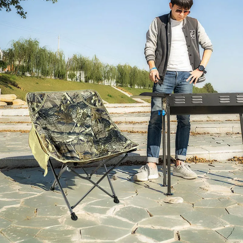  Leisure Camping Chair Comfortable Breathable Folding Tourist Chair Outdoor Fishing Seat Portable Convenience Durable Design