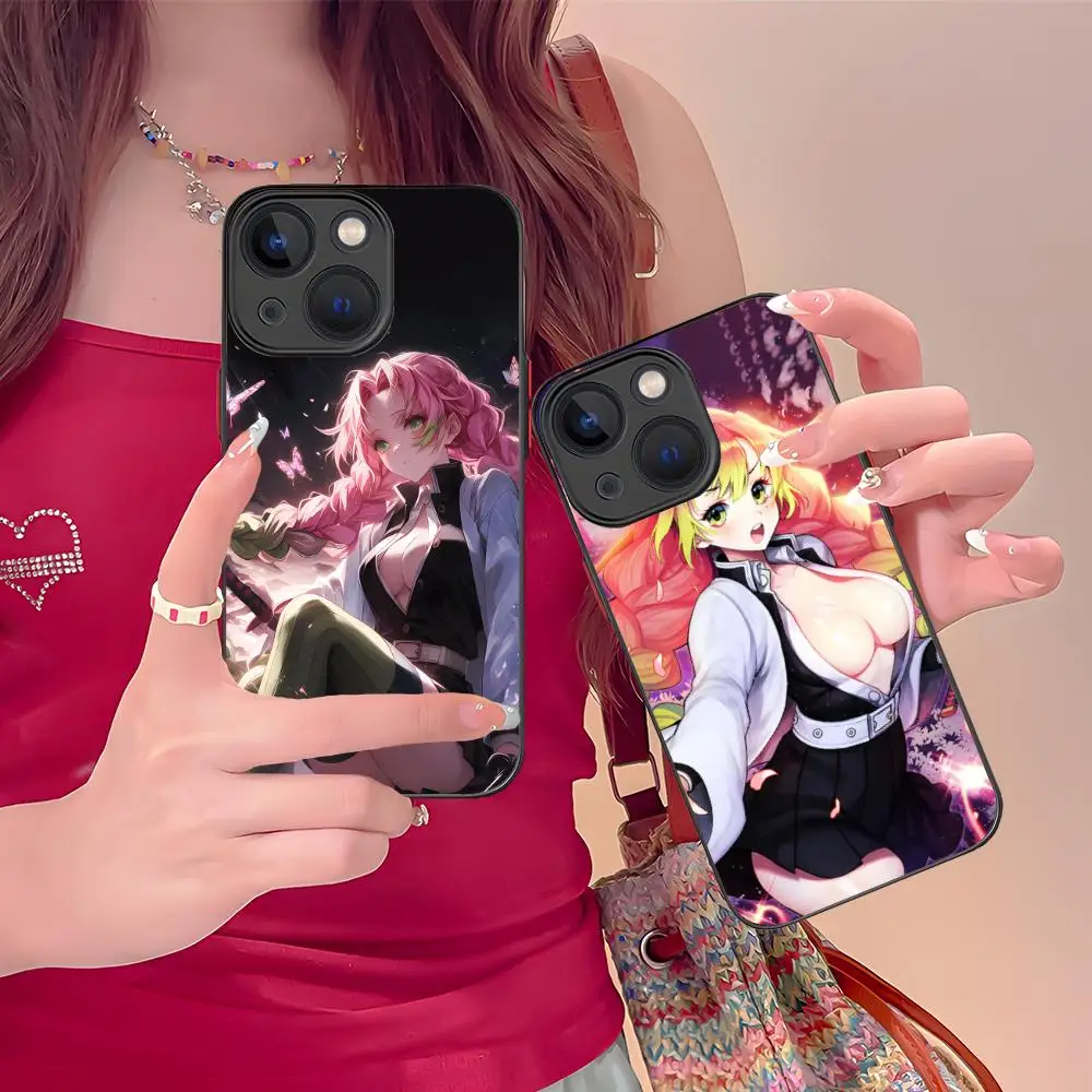 

Demon Slayer Mitsuri Phone Case for iPhone 16 15 14 13 12 11 X XR XS 8 7 Pro Max Plus Mini Colour Silicone Protective Smartphone
