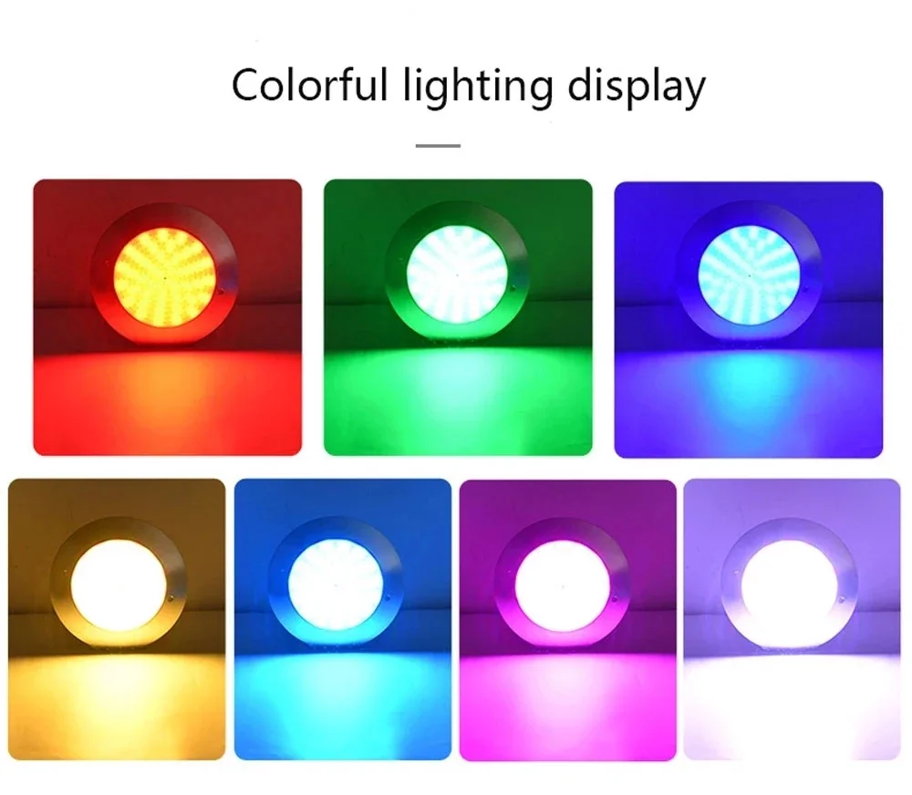 Luzes LED subaquáticas RGB, Luz para piscina, Decoração do partido, Lâmpada de fonte, Controle de aplicativos móveis, 12V, IP68, 12W, 18W, 25W, 35W