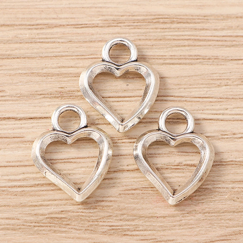 Tusember 30 Stück Legierungsanhänger, Metall-Herzanhänger für DIY, niedliche Ohrringe, Halsketten, handgefertigter Schmuck, Bastelbedarf – Detail 6