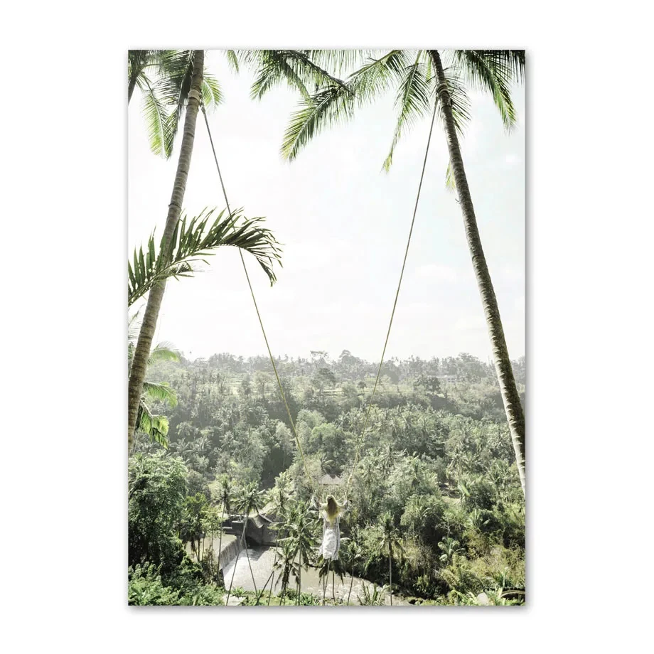 Simple Wall Art Nature Green Leaf Landscape Poster HD Oil Painting Posters Prints Home Bedroom Living Room Decorative Ideal Gift