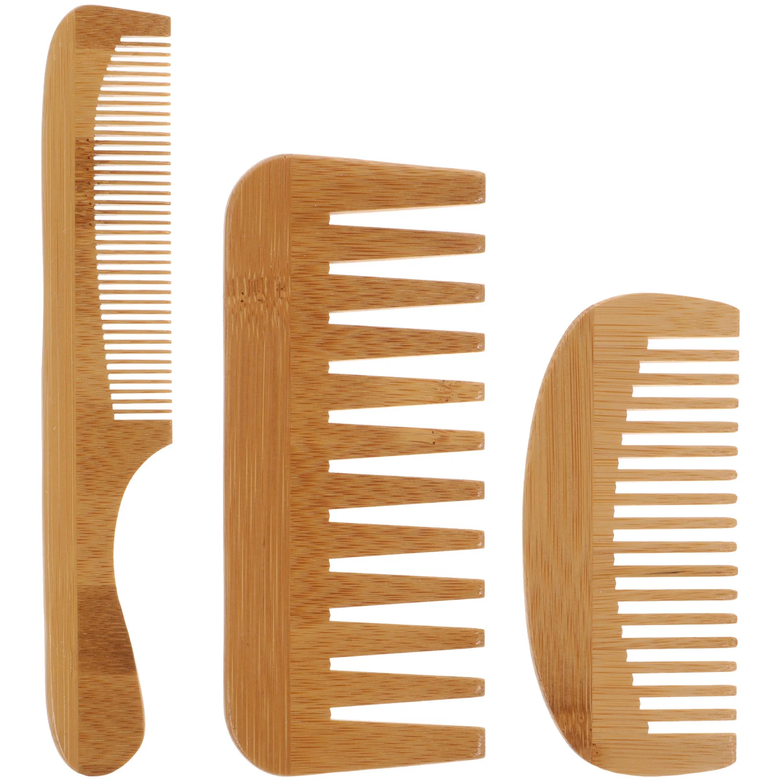 3 Pcs Bamboo Comb Set Lightweight Portable Combs Hairdressing Wide Fine Tooth Barber Shop Home Multi purpose Man Grooming Tools