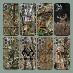 Deer Hunting Camo   Phone Case For iPhone 15,14,13,12,11,Plus,Pro Max,XS,X,XR,SE,Mini,8,7 Soft Silicone Black Cover