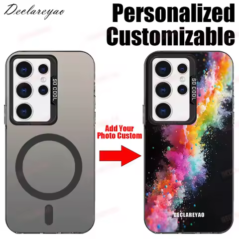 Personalized Customizable DIY Photos For MagSafe Coque For Samsung Galaxy S20 5G S21 FE S22 S23 Plus S24 S25 Ultra Cases Covers